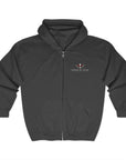 Forged By Valor Official Full-Zip Hoodie - White + Red Logo