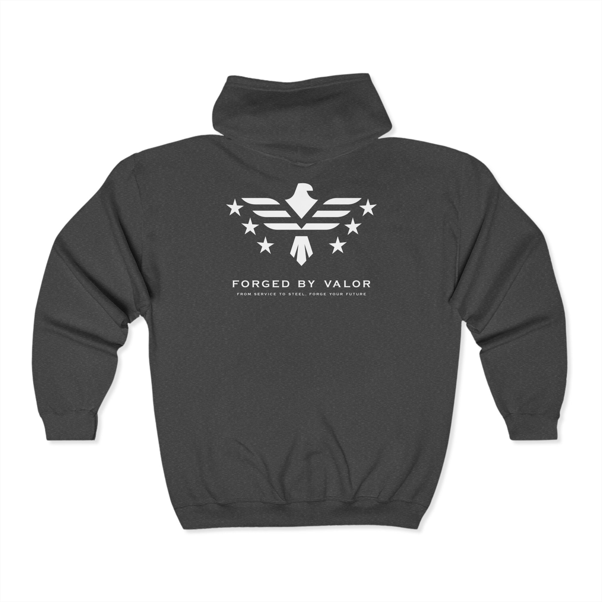 Forged By Valor Official Full-Zip Hoodie - White Logo
