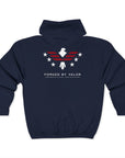 Forged By Valor Official Full-Zip Hoodie - White + Red Logo