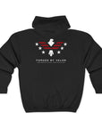 Forged By Valor Official Full-Zip Hoodie - White + Red Logo