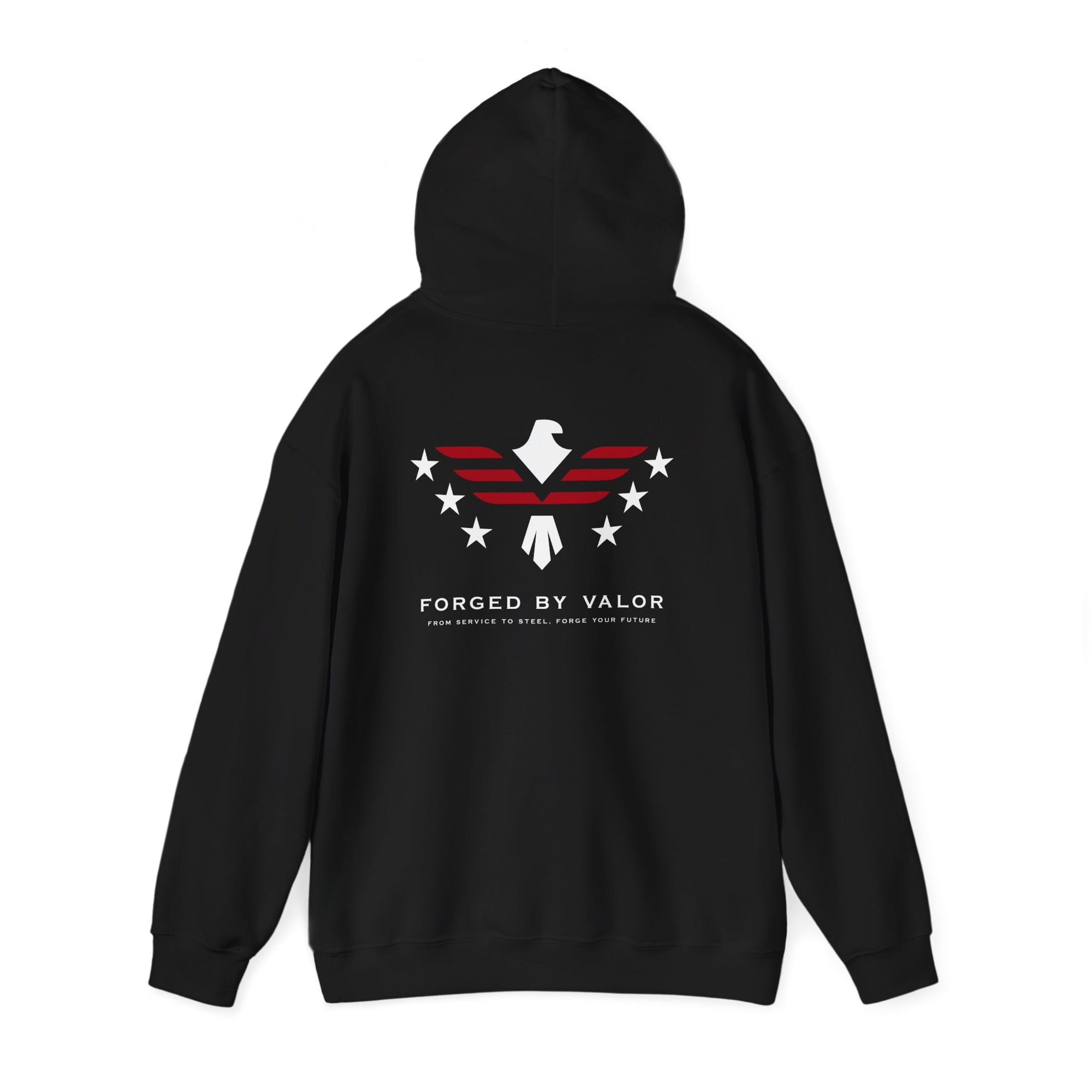 Forged by Valor Official Pull Over Hoodie - White + Red Logo