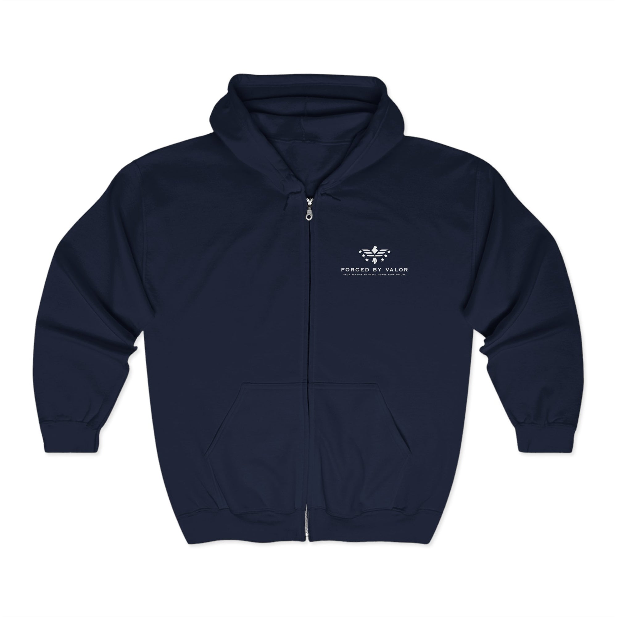 Forged By Valor Official Full-Zip Hoodie - White Logo