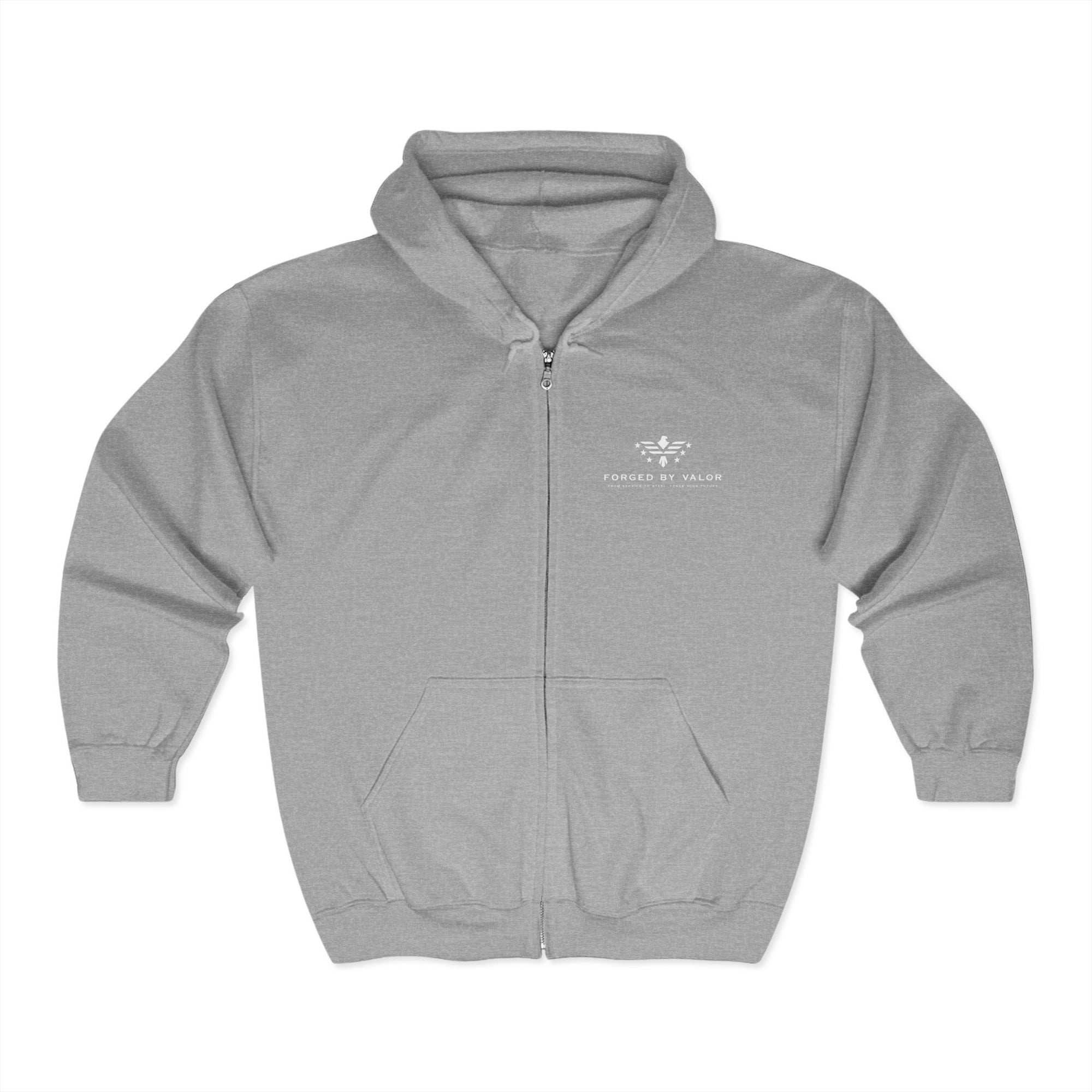 Forged By Valor Official Full-Zip Hoodie - White Logo