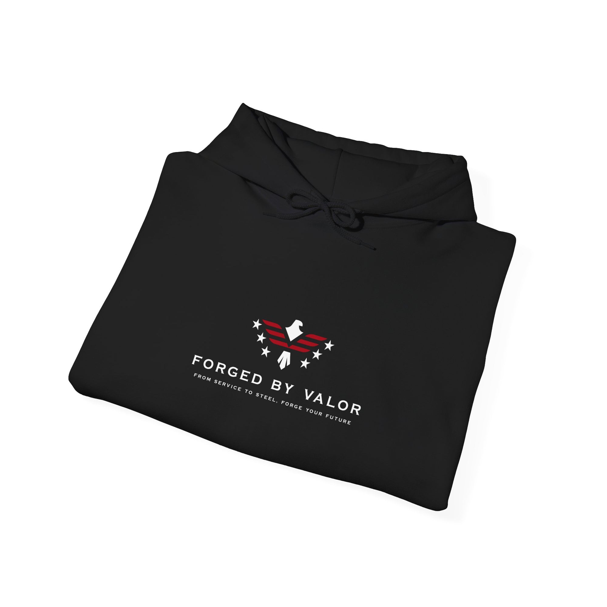 Forged by Valor Official Pull Over Hoodie - White + Red Logo