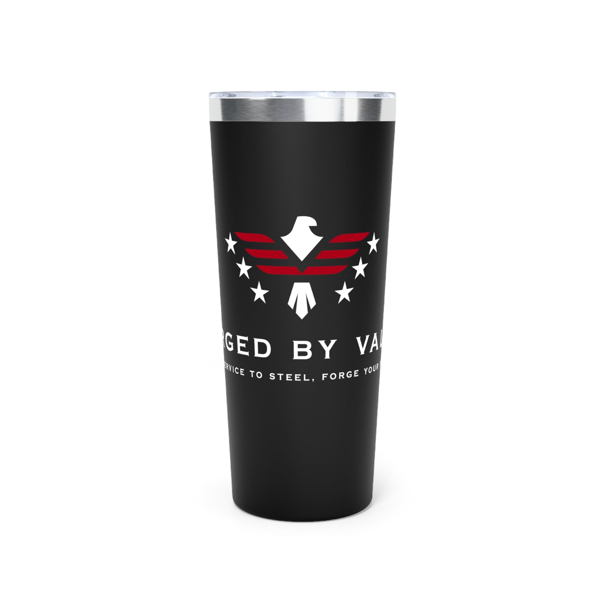 Forged by Valor Travel Tumbler - White & Red