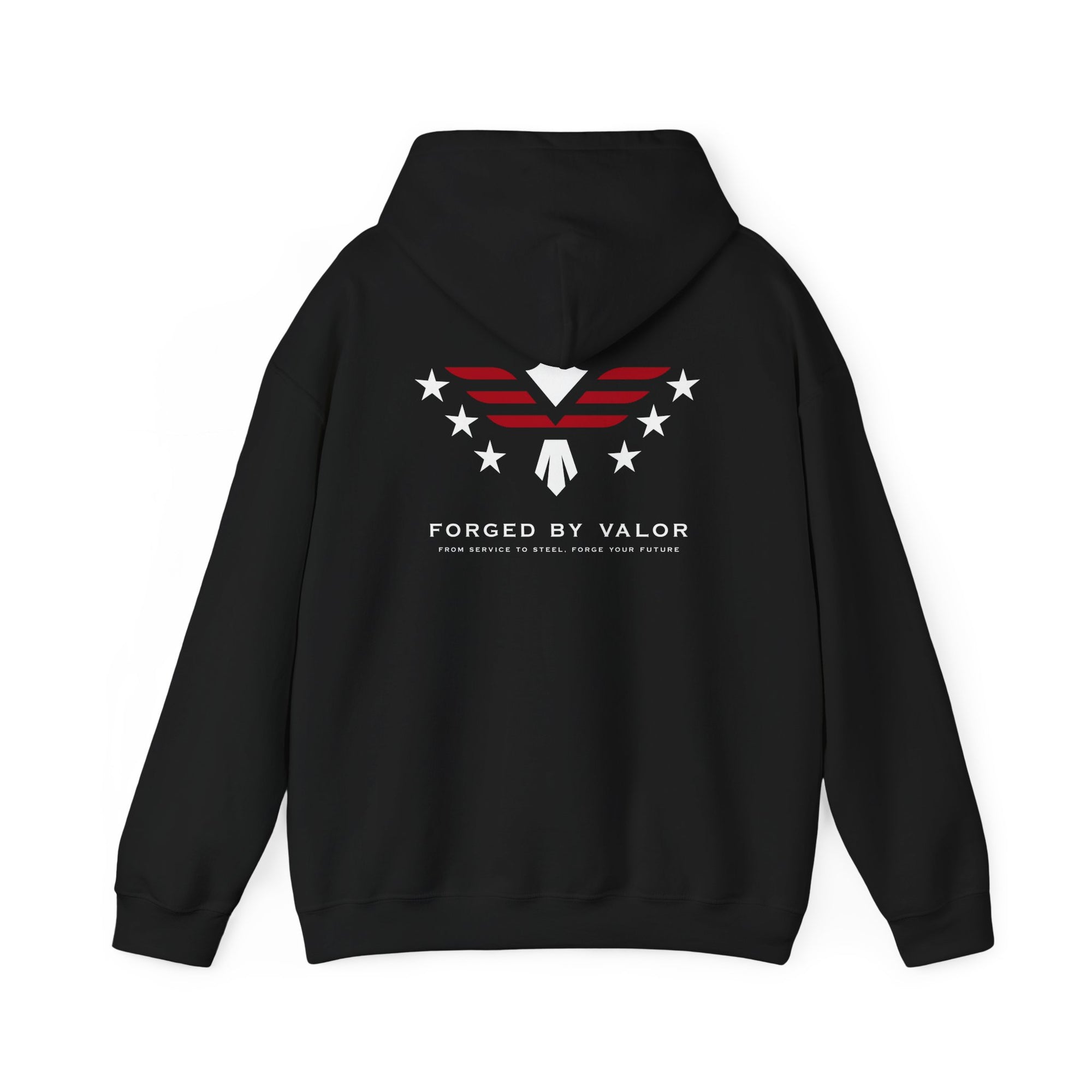 Forged by Valor Official Pull Over Hoodie - White + Red Logo