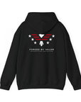Forged by Valor Official Pull Over Hoodie - White + Red Logo