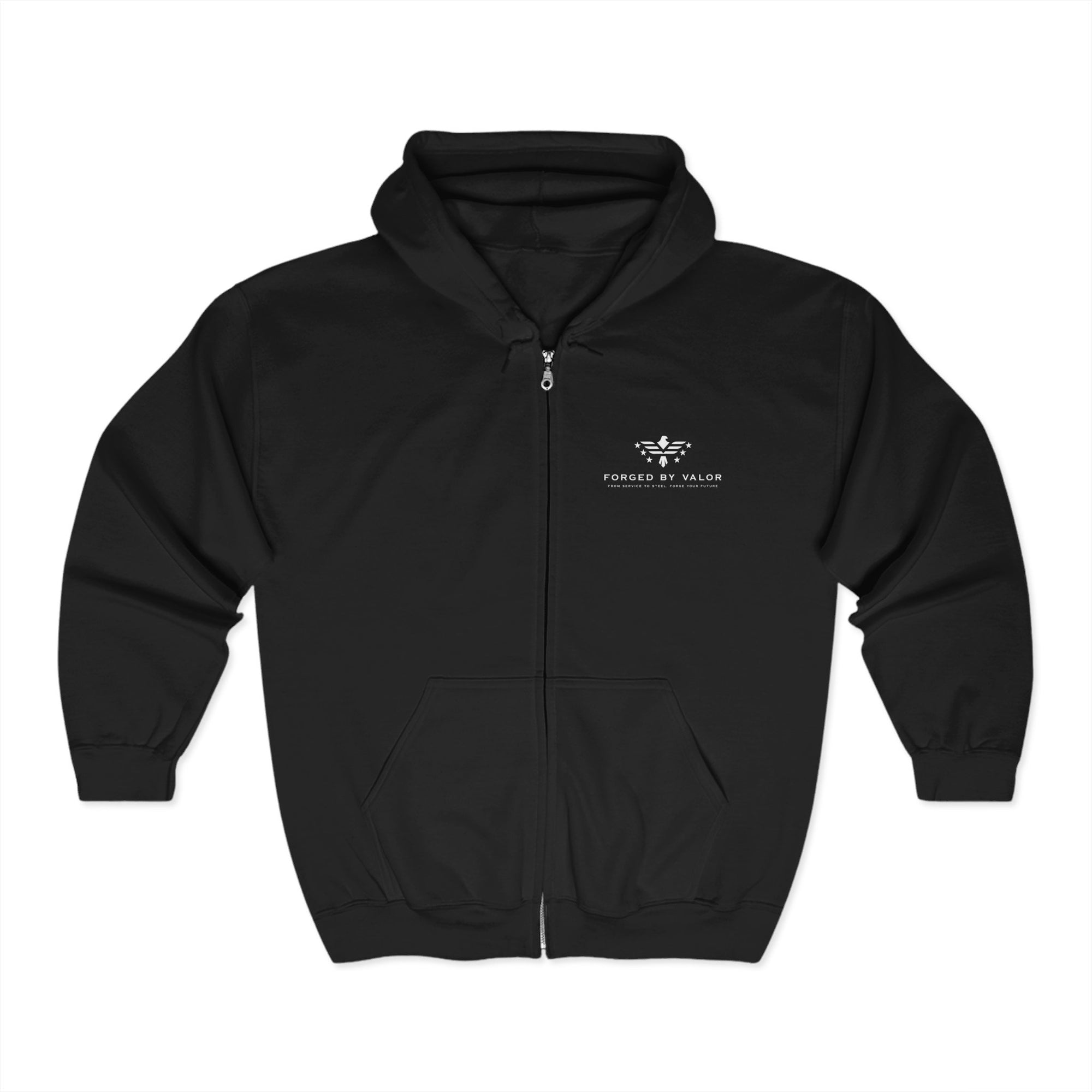 Forged By Valor Official Full-Zip Hoodie - White Logo