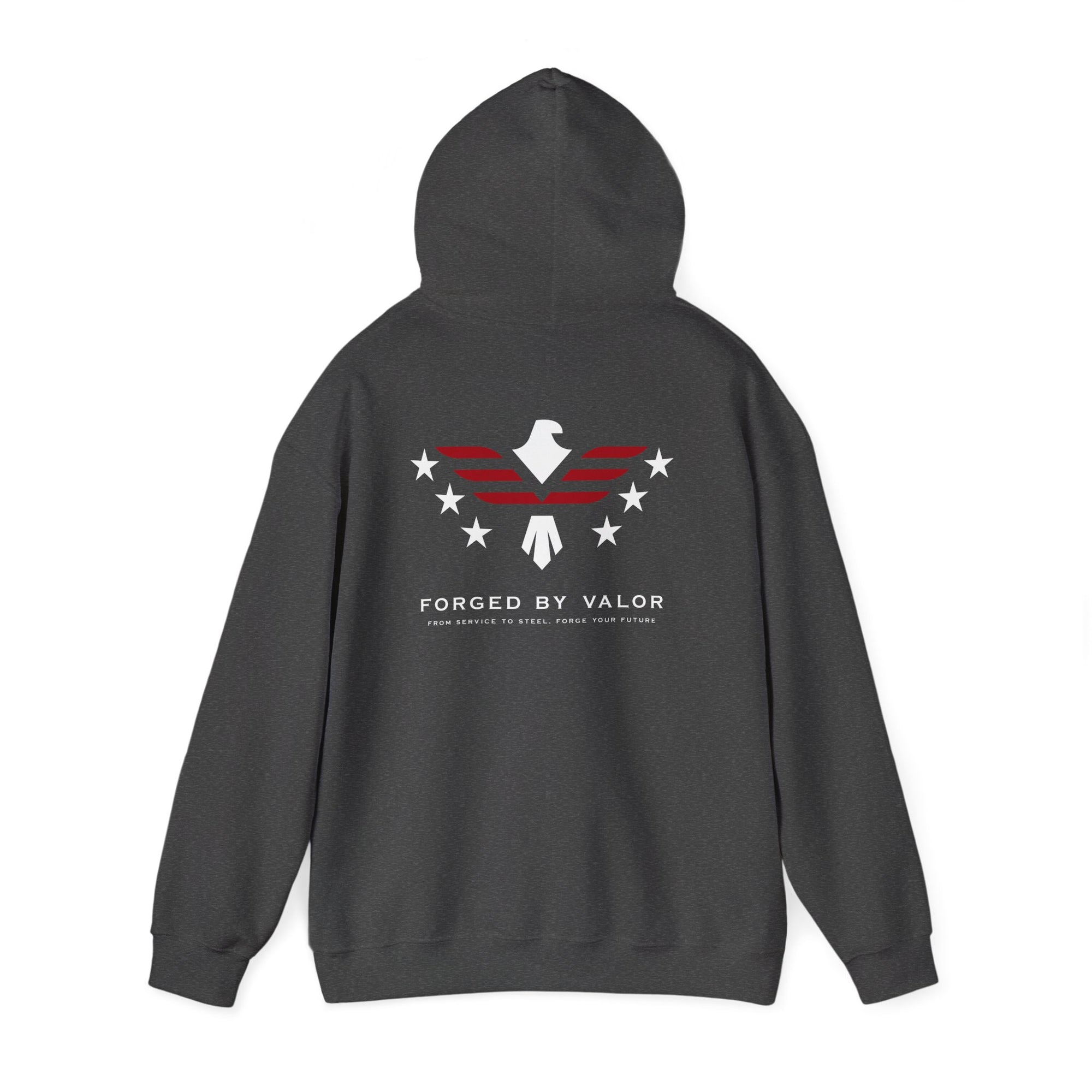 Forged by Valor Official Pull Over Hoodie - White + Red Logo