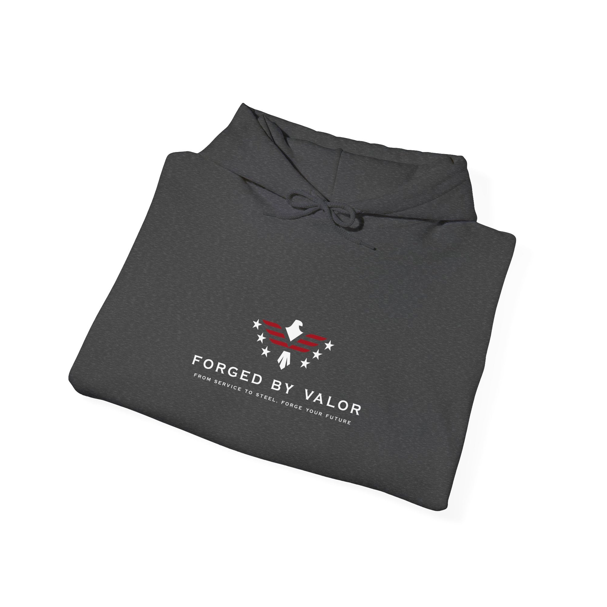 Forged by Valor Official Pull Over Hoodie - White + Red Logo
