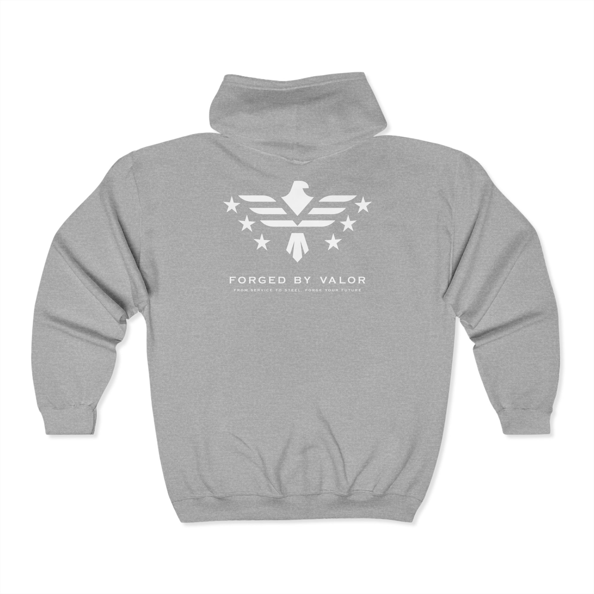 Forged By Valor Official Full-Zip Hoodie - White Logo